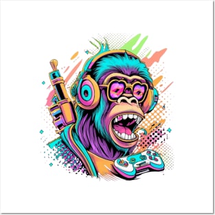 Monkey Gamer Posters and Art